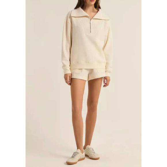 NEW Z SUPPLY sonata fleece sweatshirt in white - Picture 2 of 3